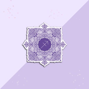 Sticker Mandala van de dierenriem van de Boogschutter | sticker boogschutter, sterrenbeeldstickers, horoscoop, astrologiestickers, matte stickers, horoscoopstickers