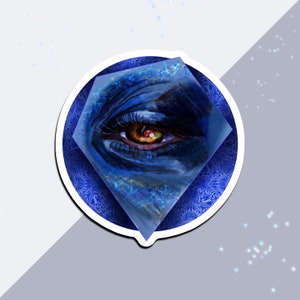 Sticker vermoeid oog Mandala | sticker laptop en bidon, magische esthetiek, halloweentijd, schrijfwaren, weerbestendig