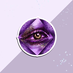 Dromerige sticker van oogmandala | sticker laptop en bidon, magische esthetiek, halloween-thema, schrijfwaren, weerbestendig