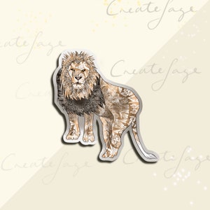 Sticker mandala lion | autocollants animaux, autocollant pour ordinateur portable, autocollant brillant, articles de papeterie, autocollants de journalisme, autocollant résistant à l'eau