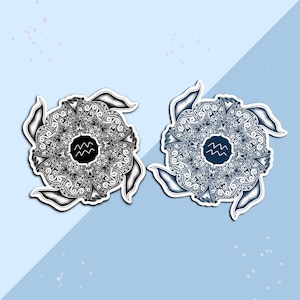 Sticker Dierenriem Mandala van Waterman | Sticker Waterman, sterrenbeeldstickers, horoscoop, astrologiestickers, matte stickers, horoscoopstickers