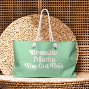 Oversized Breathe Mama You Got This Hospital Bag, Hospital Bag For Mama, Mom To Be Baby Shower Gift, Pregnancy Hospital Bag, Dad Hospital Ba