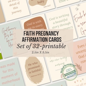 Druckbare Glaube Schwangerschafts Affirmationskarten, druckbare Bibel Vers Karten für werdende Mütter, christliches Schwangerschaftsgeschenk, Babyparty Digitaldruck
