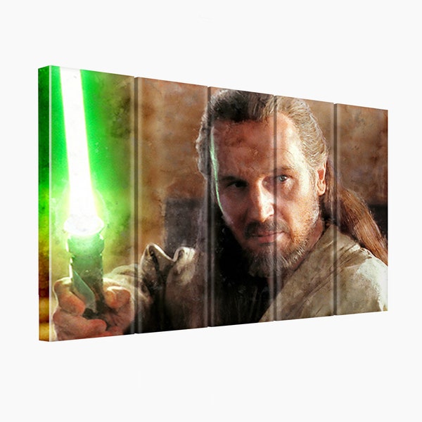 Qui-Gon Jinn Canvas Print. Art mural Qui-Gon Jinn. Cadeau de ventilateur de Qui-Gon Jinn. Art de peinture de Qui-Gon Jinn. Affiche Qui-Gon Jinn