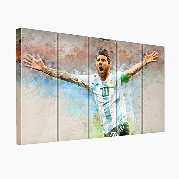 Lionel Messi Canvas Print. Football Wall Hangings. Lionel Messi Wall Art. Football Fan Gift. Lionel Messi Painting. Lionel Messi Fan Gift