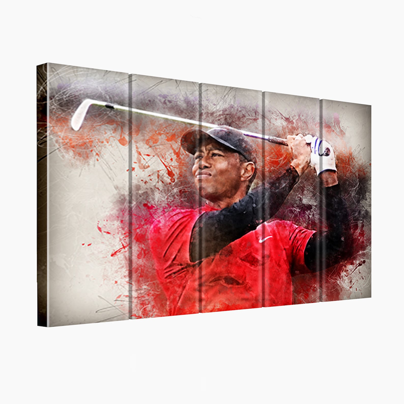 Tiger Woods Canvas Print. Golf Wall Hangings. Golf Wall Art. Etsy