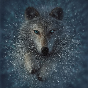 Wolf Art Print, Running Wolf Painting, Wildlife Art, Animal Portrait, Nature Wall Art, Canvas Artwork, Artist Collin Bogle