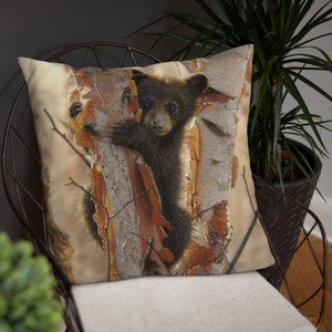 Almohada De Oso Negro, Cachorro De Oso De Almohada, Cojín Decorativo De Animales, Decoración De Otoño En Casa, Arte De Vida Silvestre, Decoración De Otoño, Lindo Regalo De Animales