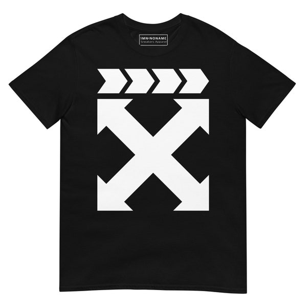 1MNnoNAME Zwart T-shirt met wit kruis, gebroken wit t-shirt, gebroken wit stijl t-shirt, gebroken wit groot kruis t-shirt