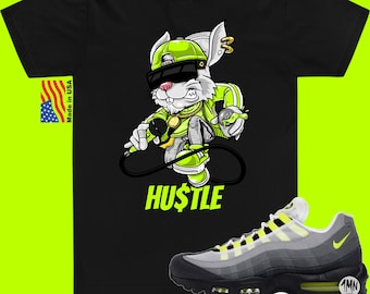 Koszulka Air Max 95 OG Neon Match „HUSTLE BUNNY”