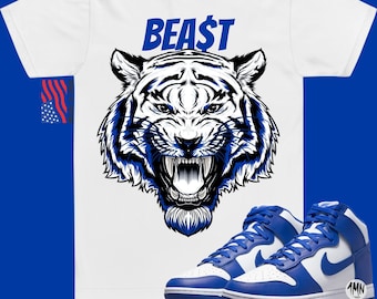 Camiseta Nike Dunk High Game Royal, camiseta Dunk Game Royal, camiseta Game Royal Match "TIGER BEAST"