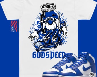Camiseta Nike Dunk High Game Royal, camiseta Dunk Game Royal, camiseta Game Royal Match "GODSPEED"