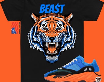 Camiseta Yeezy 700 Bright Blue Match "TIGER BEAST"