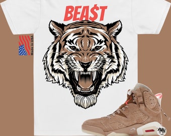 Jordan 6 Retro Travis Scott British Khaki T-Shirt, Jordan 6 Retro Travis Scott Shirt "TIGER BEAST"
