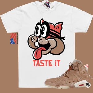 Jordan 6 Retro Travis Scott British Khaki T-Shirt, Jordan 6 Retro Travis Scott Shirt &quot;TASTE IT&quot;