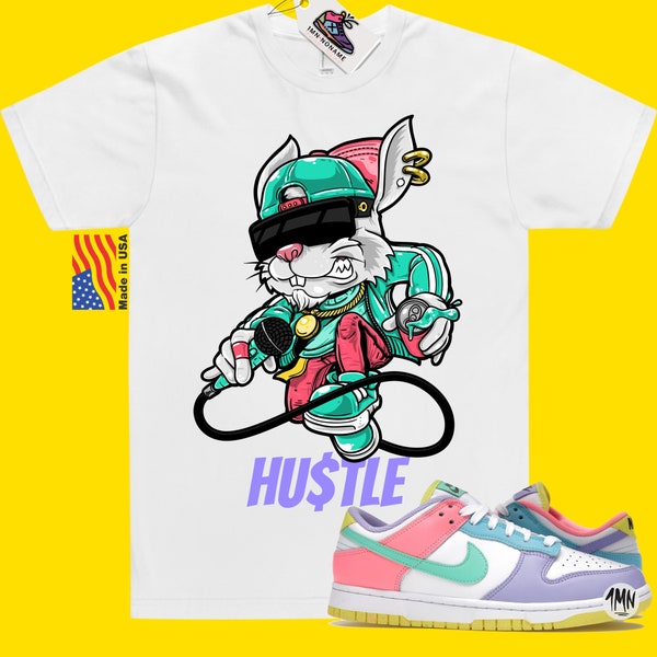 Nike Dunk Low SE Easter Candy wedstrijdshirt "HUSTLE BUNNY"