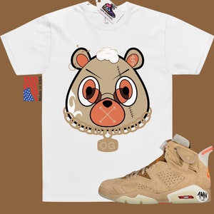 Jordan 6 Retro Travis Scott British Khaki T-Shirt, Jordan 6 Retro Travis Scott Shirt &quot;OG BEAR&quot;