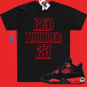 Red Thunder 23 matching shirt Jordan 4 red thunder