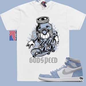 Jordan 1 Retro OG Hyper Royal Match shirt &quot;GODSPEED&quot;