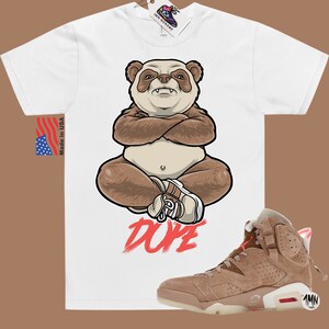 Jordan 6 Retro Travis Scott British Khaki T-Shirt, Jordan 6 Retro Travis Scott Shirt &quot;DOPE PANDA&quot;