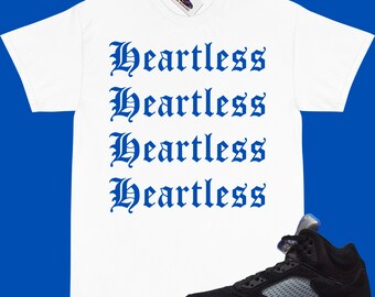 JORDAN 5 Racer Camiseta Azul a Juego "HEARTLESS" Jordan 5 camiseta azul