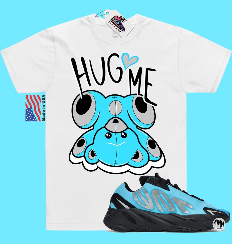 Yeezy Boost 700 MNVN Bright Cyan Match-tröja "HUG ME" bild 1