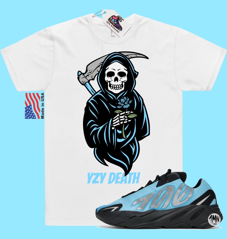 Yeezy Boost 700 MNVN Bright Cyan Matchtröja "YZY DEATH" bild 1