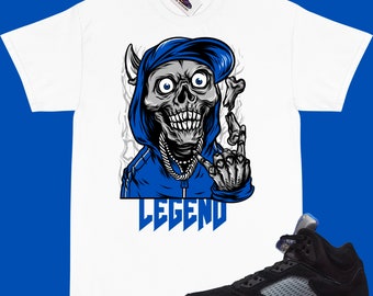 JORDAN 5 Racer Blau Passendes T-Shirt "LEGEND" Jordan 5 Racer blau Shirt