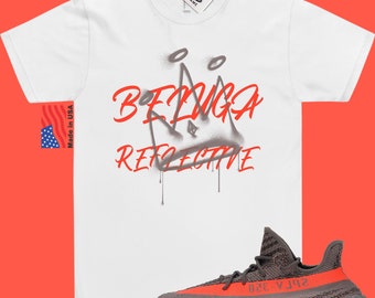Yeezy 350 Beluga Reflektierendes Match Shirt Krone
