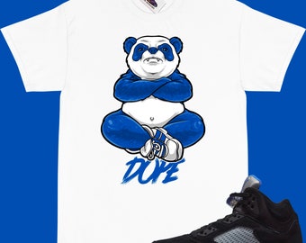 JORDAN 5 Racer Camiseta Azul a Juego "DOPE PANDA" Jordan 5 camiseta azul