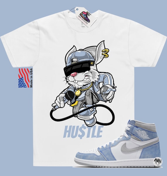 Jordan 1 Retro OG Hyper Royal Match Shirt hustle Bunny Etsy Canada