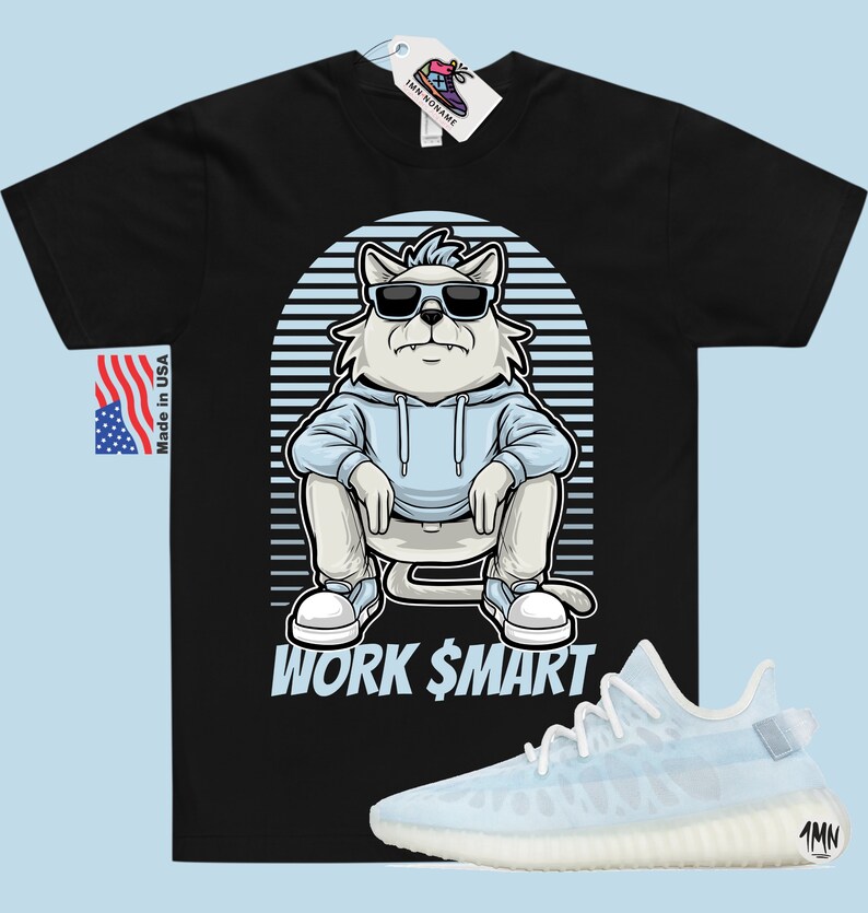 Adidas Yeezy Boost 350 Mono Ice Match Skjorta "WORK SMART" bild 2