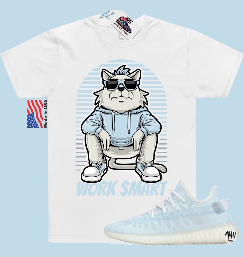 Adidas Yeezy Boost 350 Mono Ice Match Skjorta "WORK SMART" bild 1