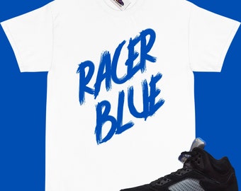 JORDAN 5 Racer Blue camiseta a juego "RACER BLUE" Jordan 5 racer camiseta azul
