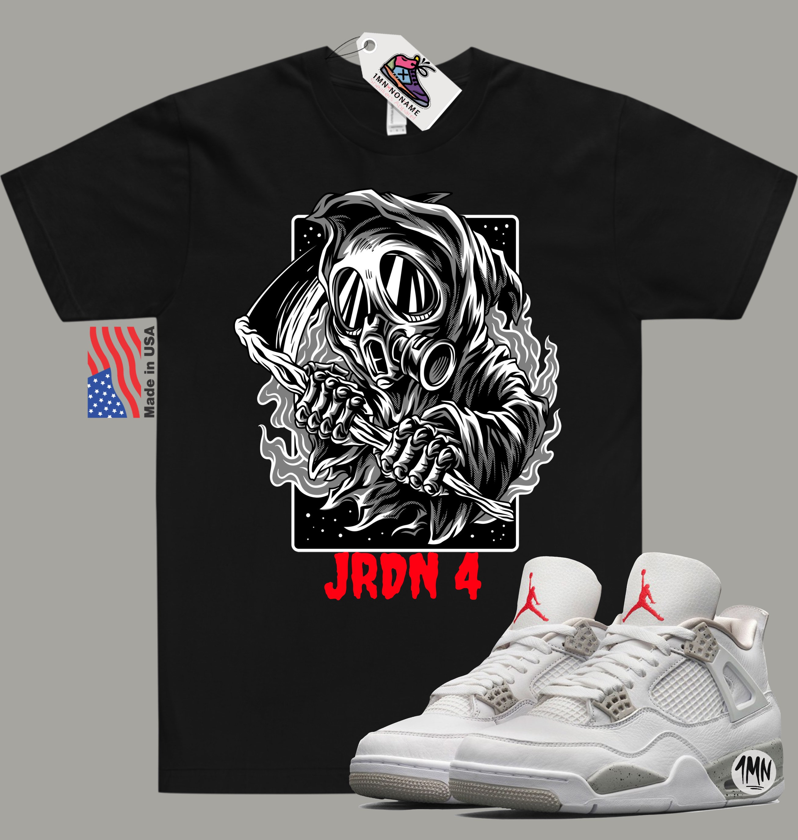 Jordan 4 White Oreo Shirt Jordan White Oreo Match Shirt grim