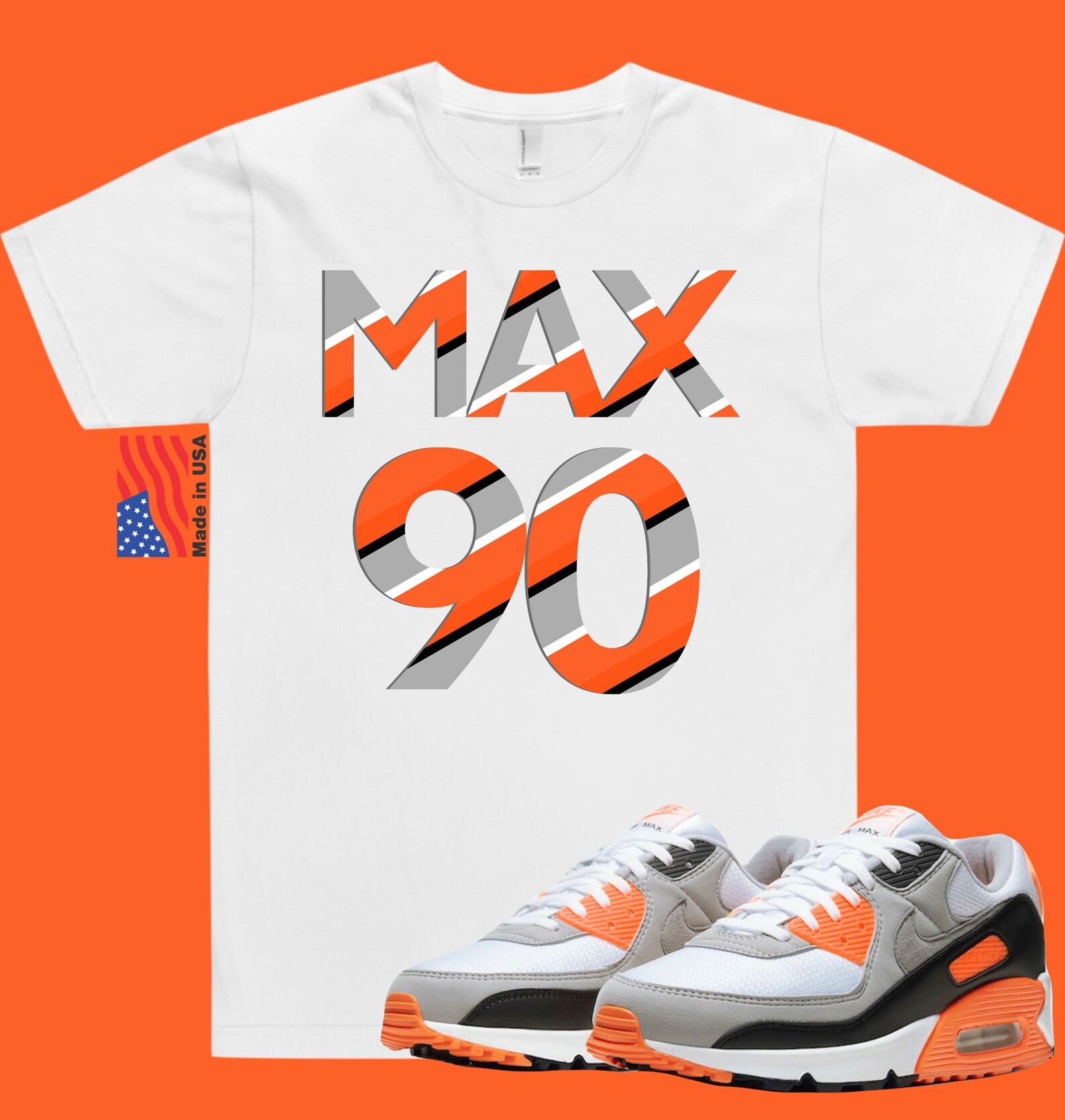 Nike Air Max 90 Recraft Total Orange T-Shirt Air Max 90 | Etsy