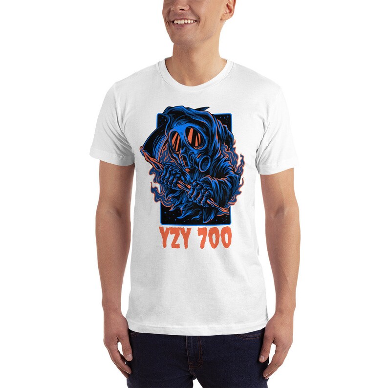 Yeezy 700 Bright Blue Match shirt "GRIM REAPER" image 3