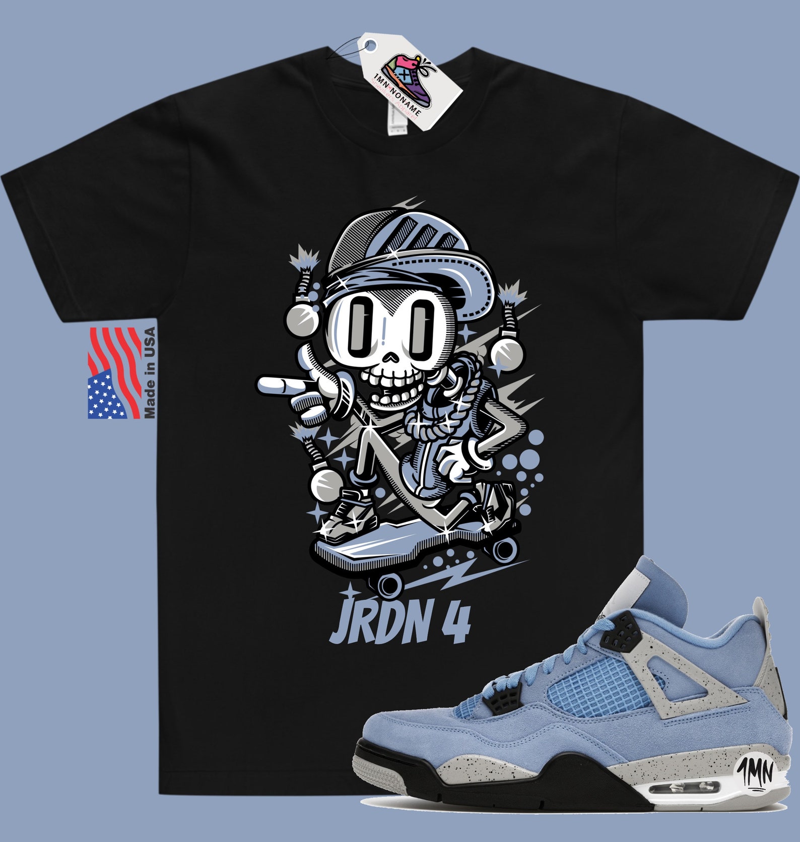 university blue jordan 4 t shirt
