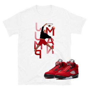 JUMP MAN camisa Jordan camisa Jordan 5 Retro Raging Bulls camisa roja Nike camisa
