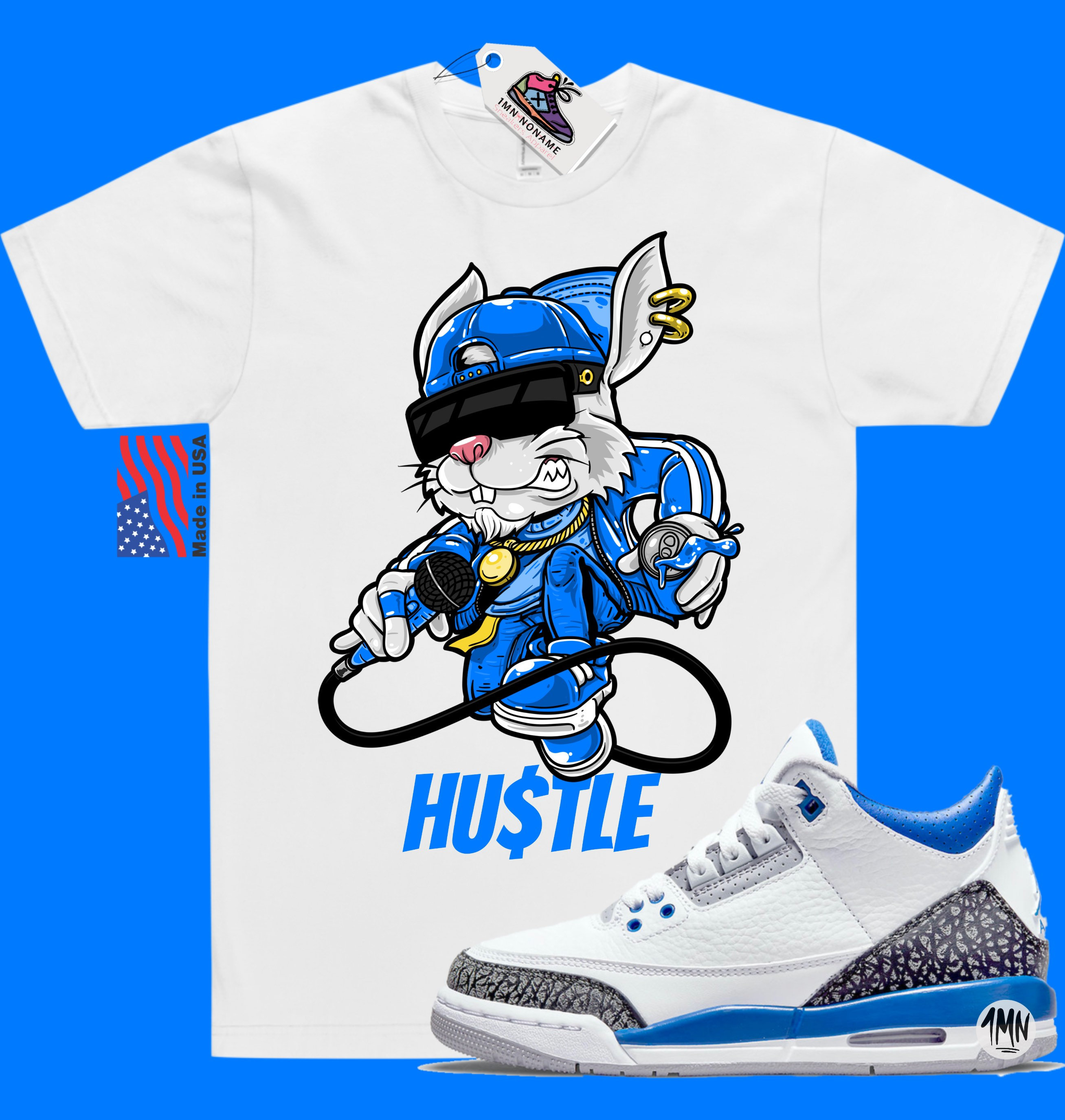 racer blue jordan 3 shirt
