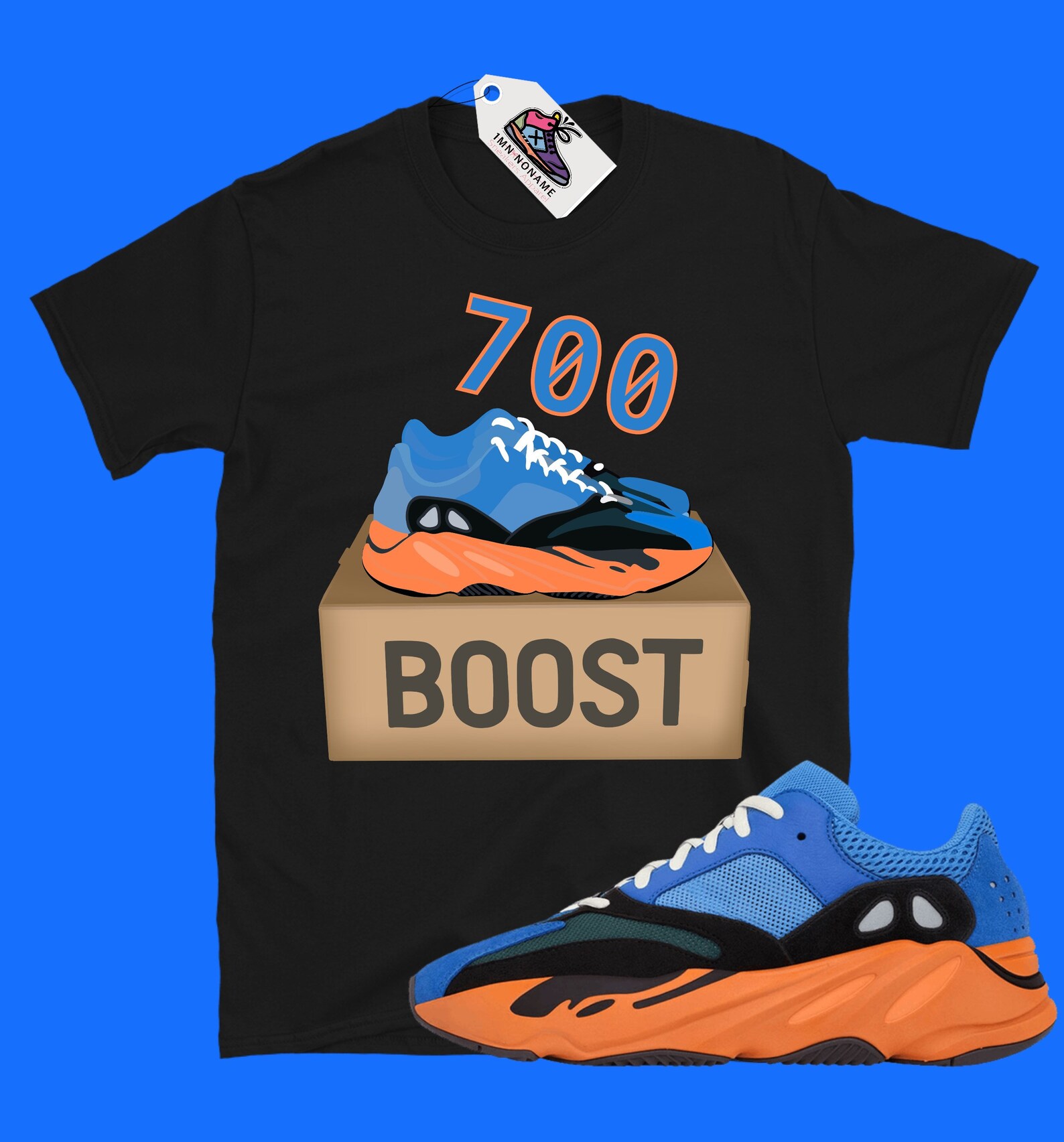 T-shirt Yeezy Boost 700 chemise Yeezy 700 Bright Blue Match | Etsy
