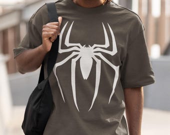 Chemise graphique araignée, chemise araignée avec couvre-escarpin, chemise d'entraînement rétro, araignée surdimensionnée, chemise héros rétro, cadeau pour lui, chemises résistantes