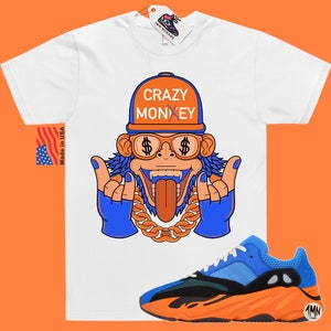 Yeezy 700 Bright Blue Match-tröja "CRAZY MONKEY" bild 2