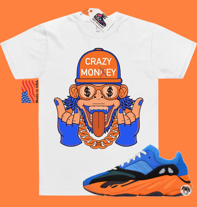 Yeezy 700 Bright Blue Match-tröja "CRAZY MONKEY" bild 2
