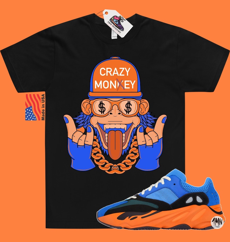 Yeezy 700 Bright Blue Match-tröja "CRAZY MONKEY" bild 1