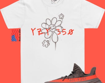 Yeezy 350 Beluga Reflective Match Shirt Flowers