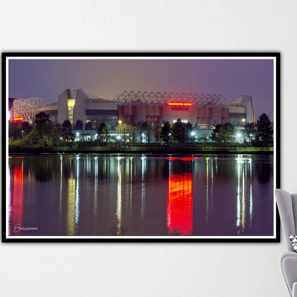 Old Trafford foggy night reflections - Manchester United - MUFC - stadium - football - fog - manchester photography