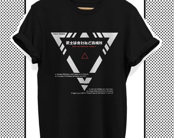 T-shirt techwear homme et femme, streetwear noir cyberpunk, vêtement tech-wear imprimé futuriste