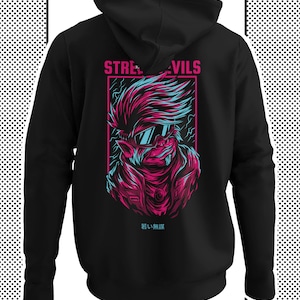 Heavy Unisex Vaporwave Hoodie with Cyberpunk Monkey Graphic for Eboy & Egirl Perfect as a Gift with 80s Japanese Vaporwave Japan Aesthetic