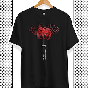 Unisex Oversized Shirt, Spider Lily, Aesthetic Japan Streetwear Clothing, Japanese Techwear, Manga Shirt, Harajuku Anime Shirt, Grunge